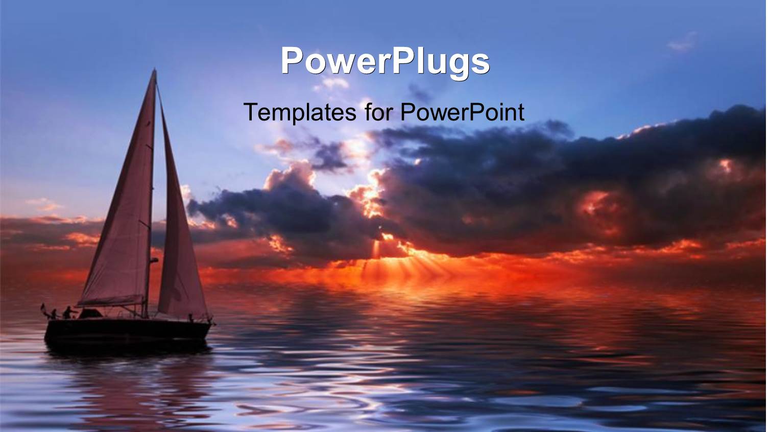 Sun Set View of a Boat on an Open Sea