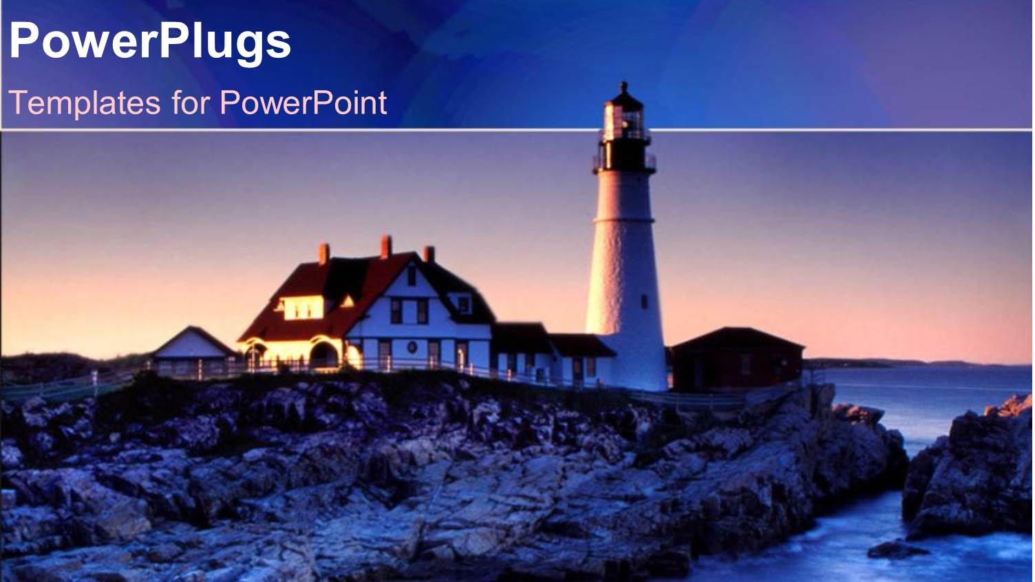 a Sun Set View of a Light House on a Rocky Shore