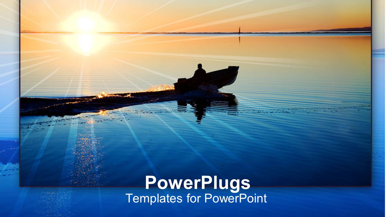 Sun Set View of a Lonely Lake with a Boat