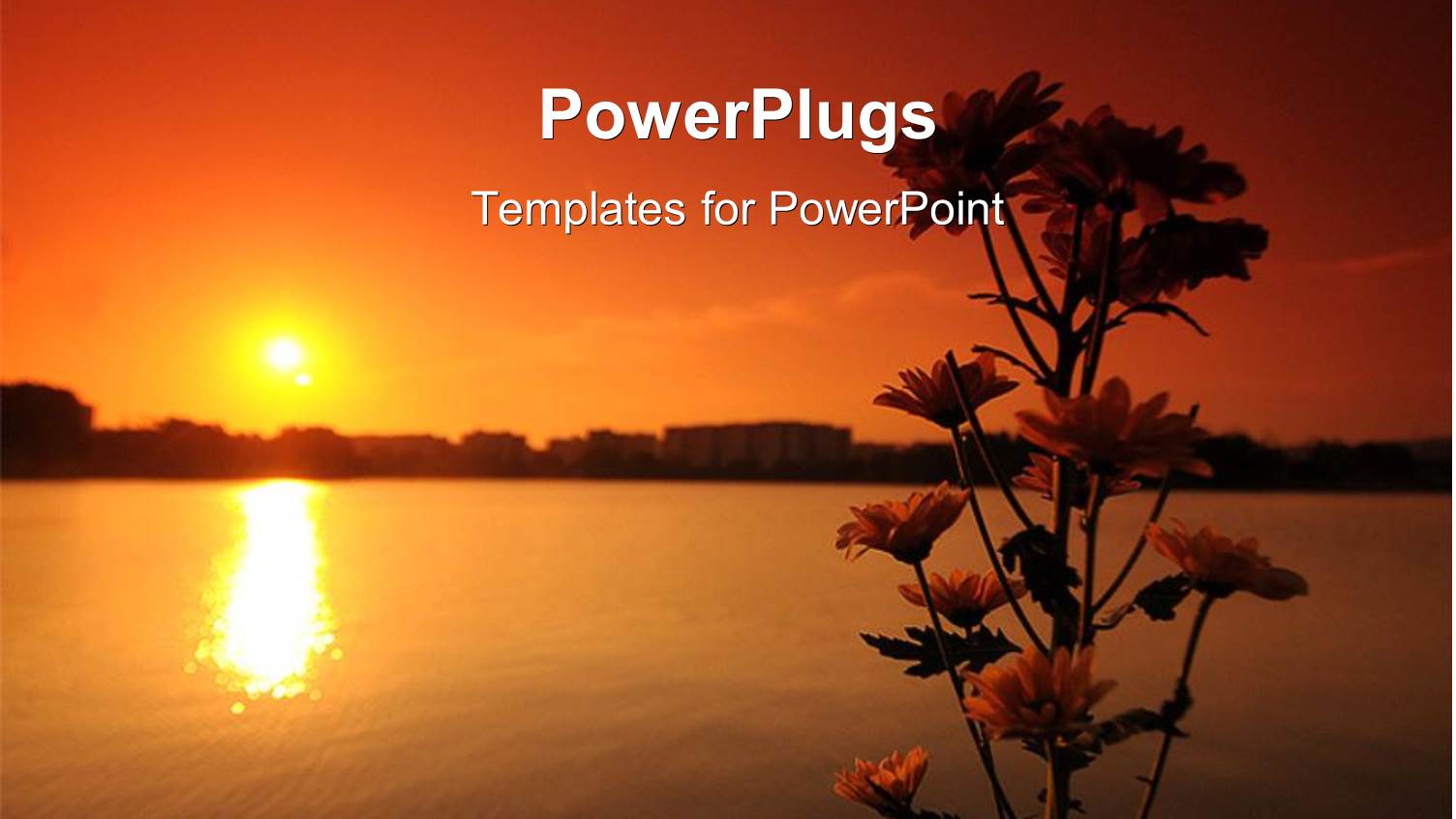 a Sunset in the Background with a Lake