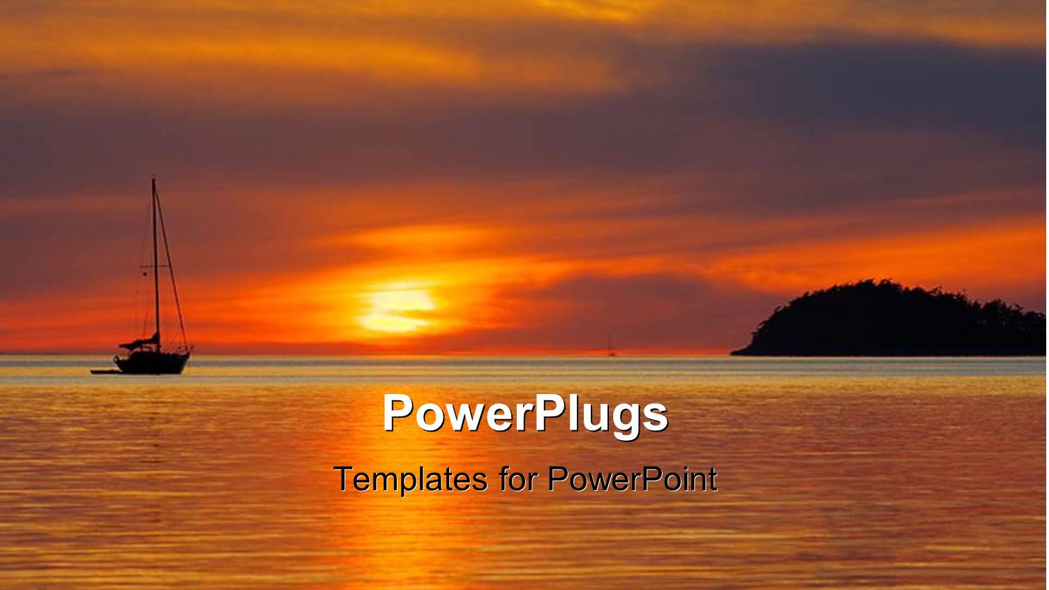 a Sunset in the Background with a Ship in the Sea