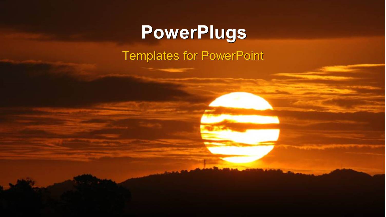 Sunset on Horizon with Cloudy Sky Over Beautiful Landscape