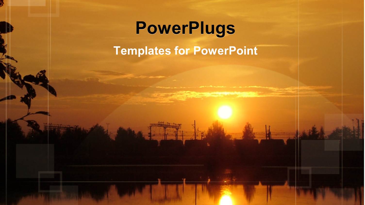 Sunset Scenery with Trees and Water and Sun Reflecting on Water