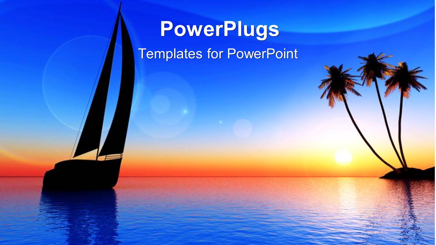 a Sunset View of a Boat on a River and Palm Trees