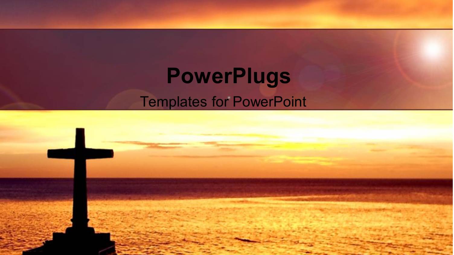 Sunset View of a large Cross on a River