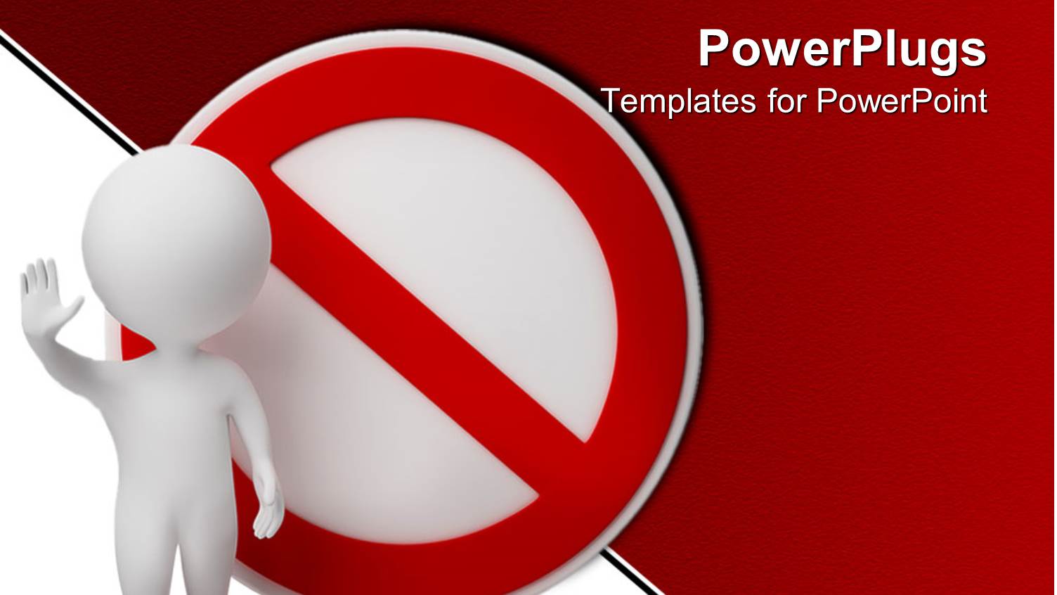 no Symbol with White Human Waving, Red and White Background