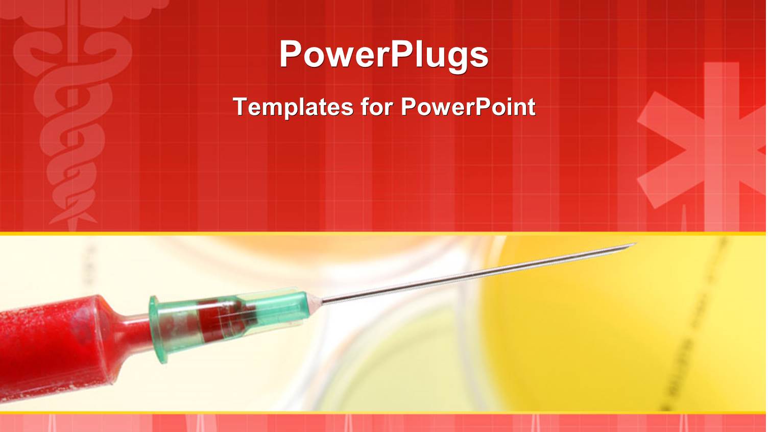 Syringe Over a Red Medical Theme with Medical Symbol in Background