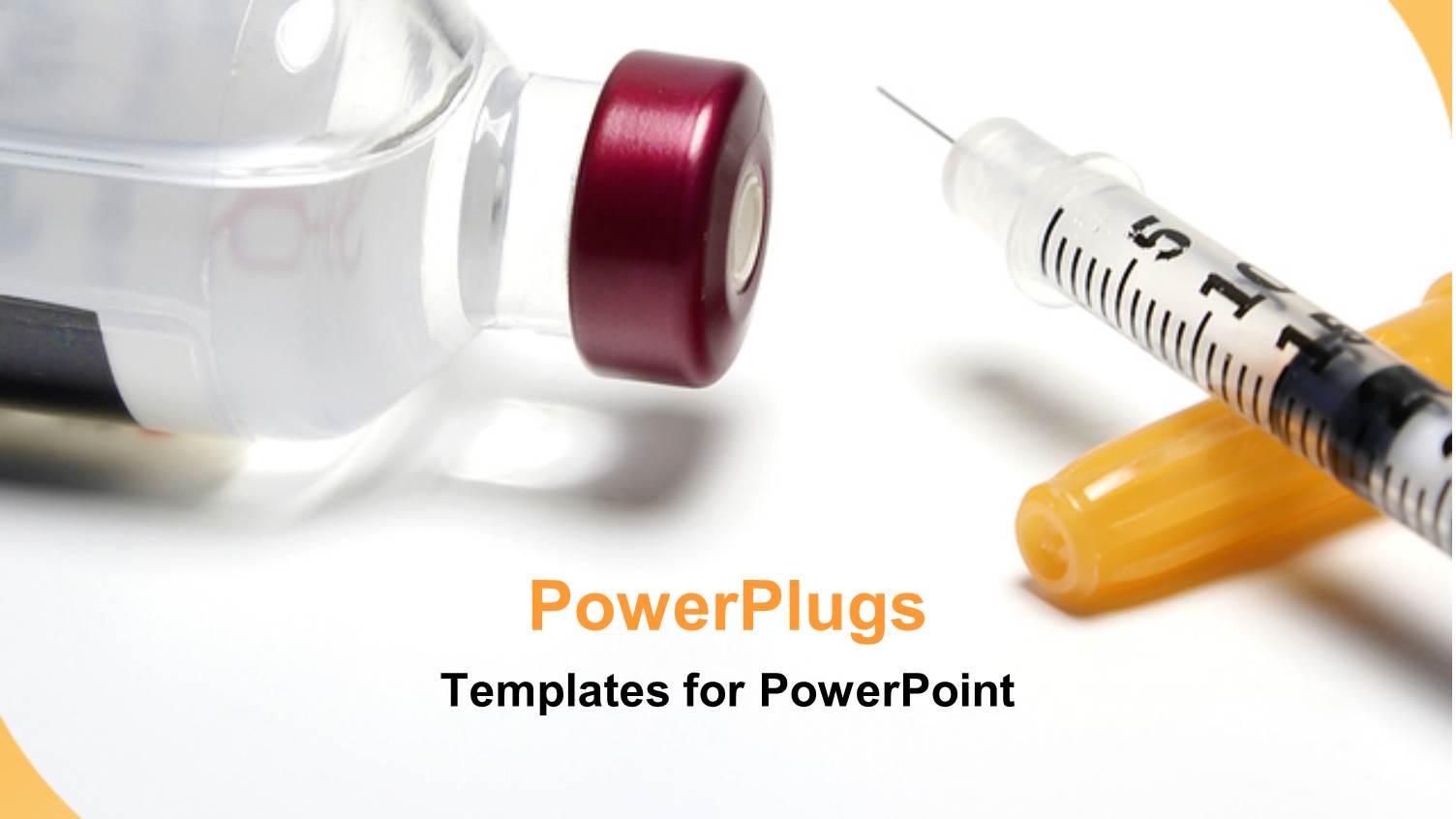 a Syringe with White and Orange Background