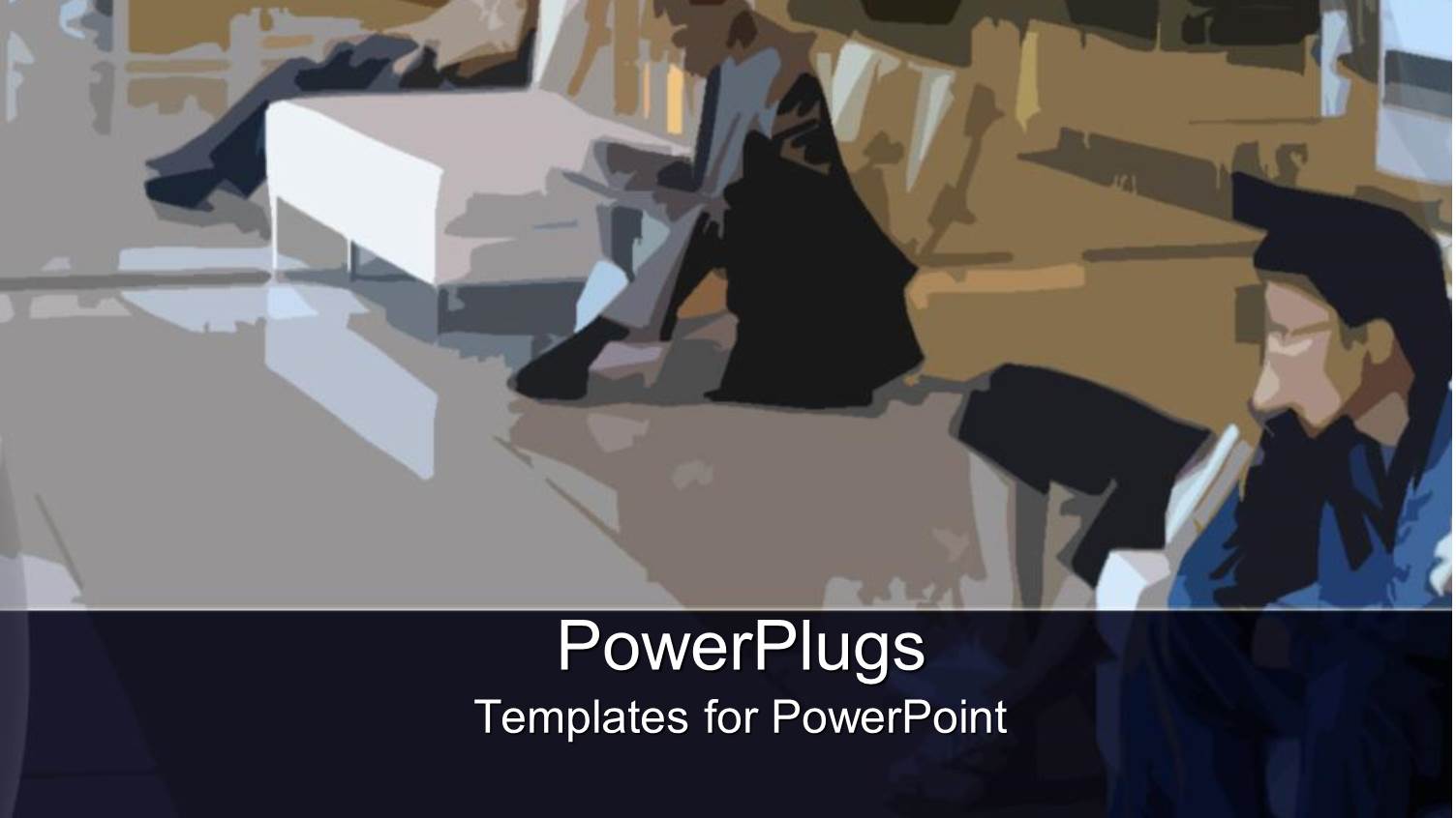 Ta Blurry View of Three Men Sitting on White Chairs