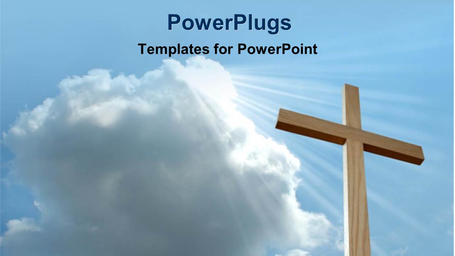 a Tall big Wooden Cross Under a White Cloud