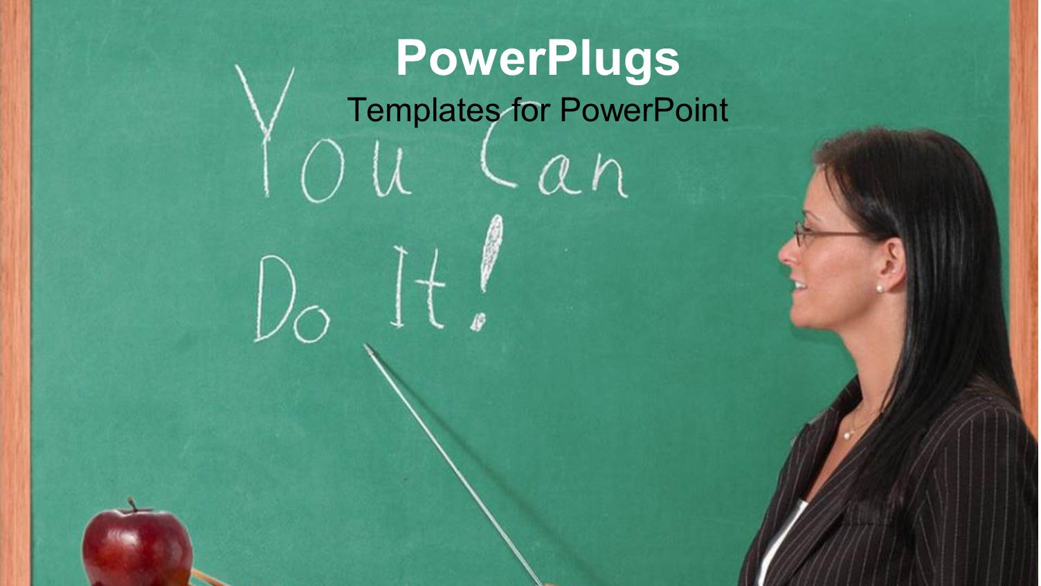 Teacher Pointing you can do it! Text Written on Chalkboard