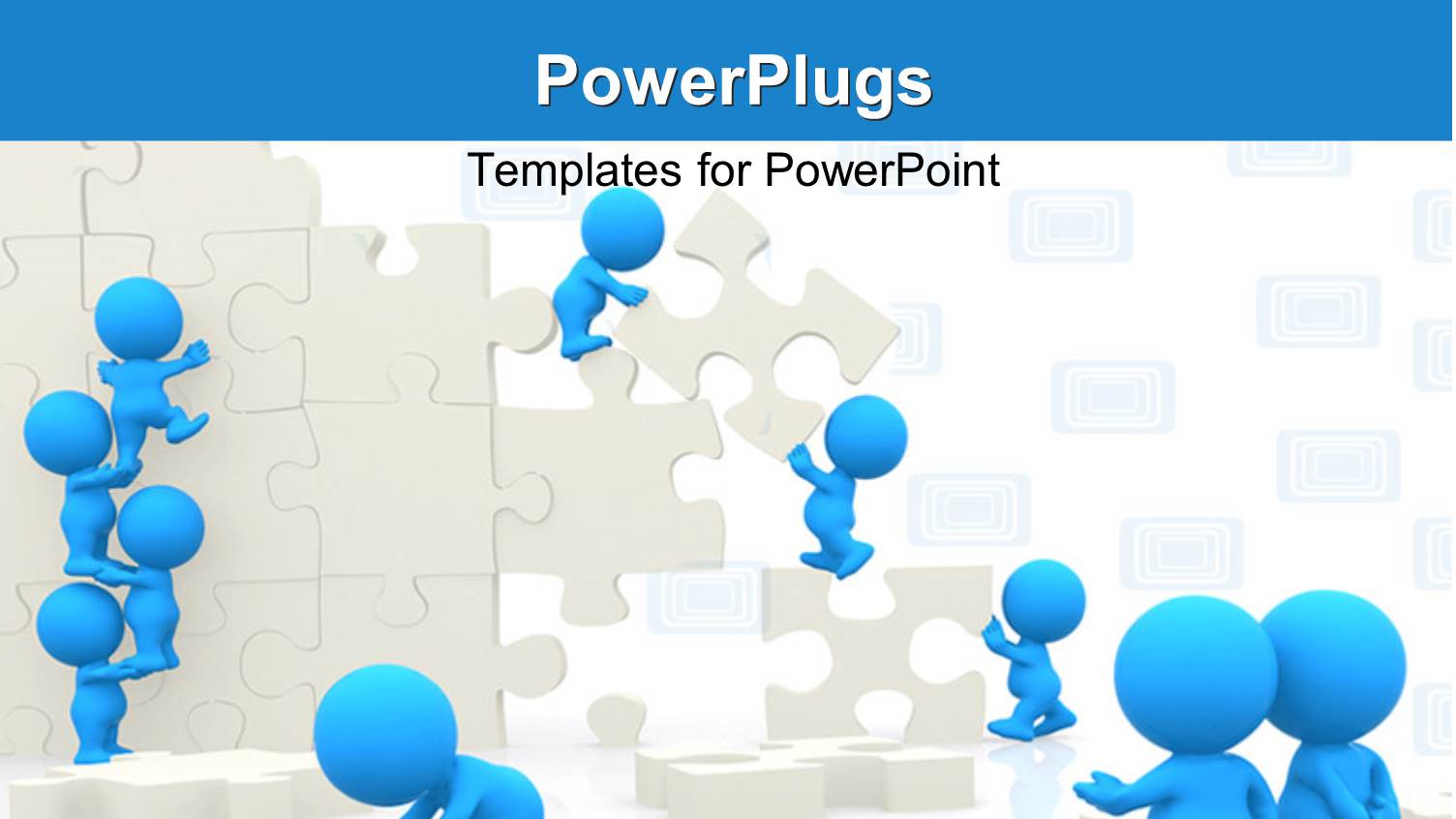 Team in Blue Assembling Puzzles Together, with Blue Color