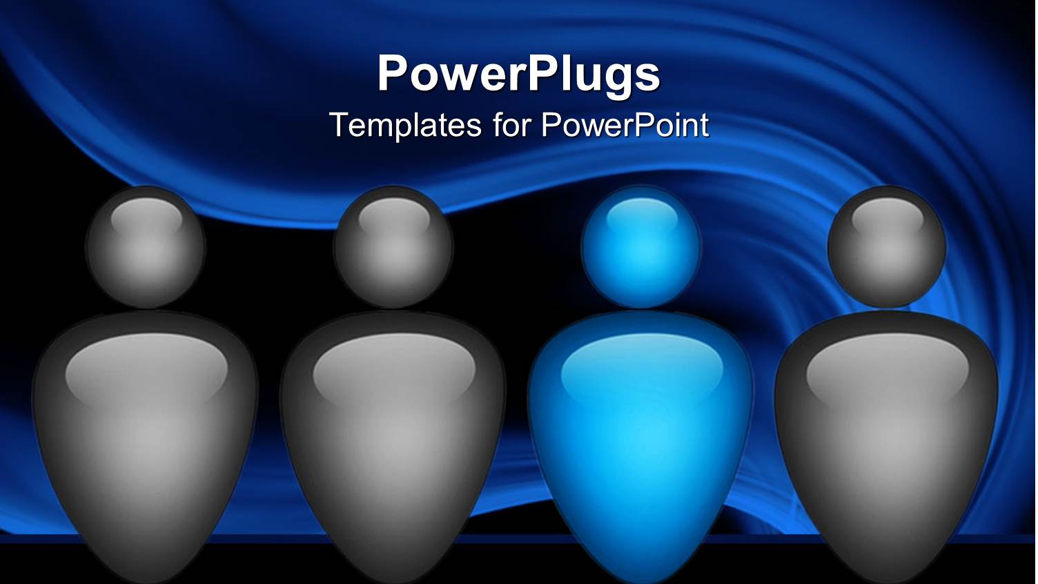 Team of Blue and Gray Figures on Abstract Background