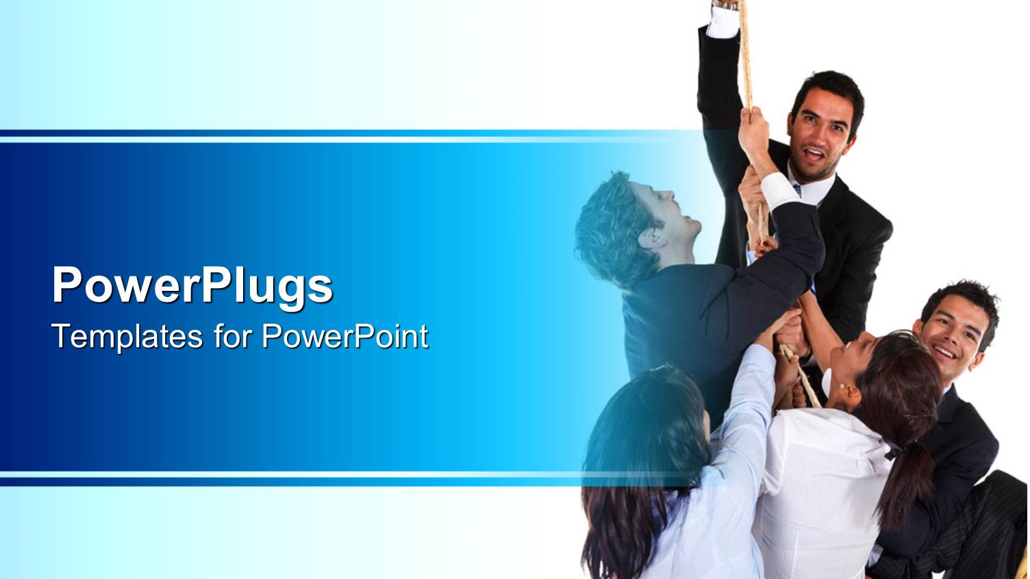 Team of Business Men Work Together to Climb a Rope