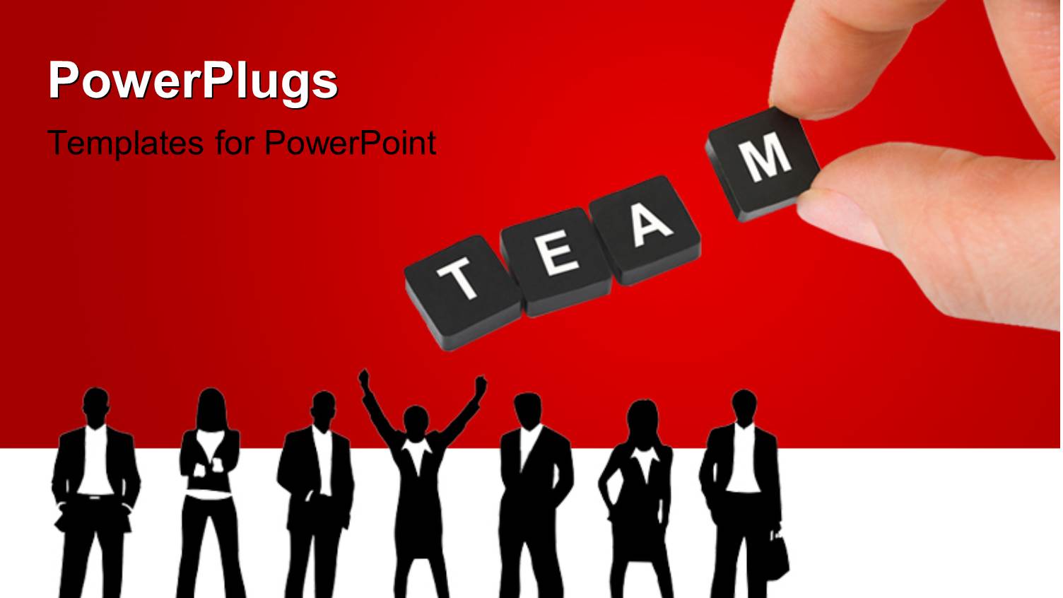 Team of Business People with Hand Putting Together Tiles to Form TEAM