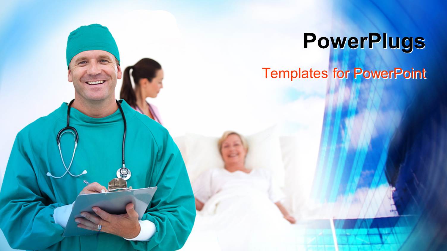 a Surgeon with a Patient in the Background