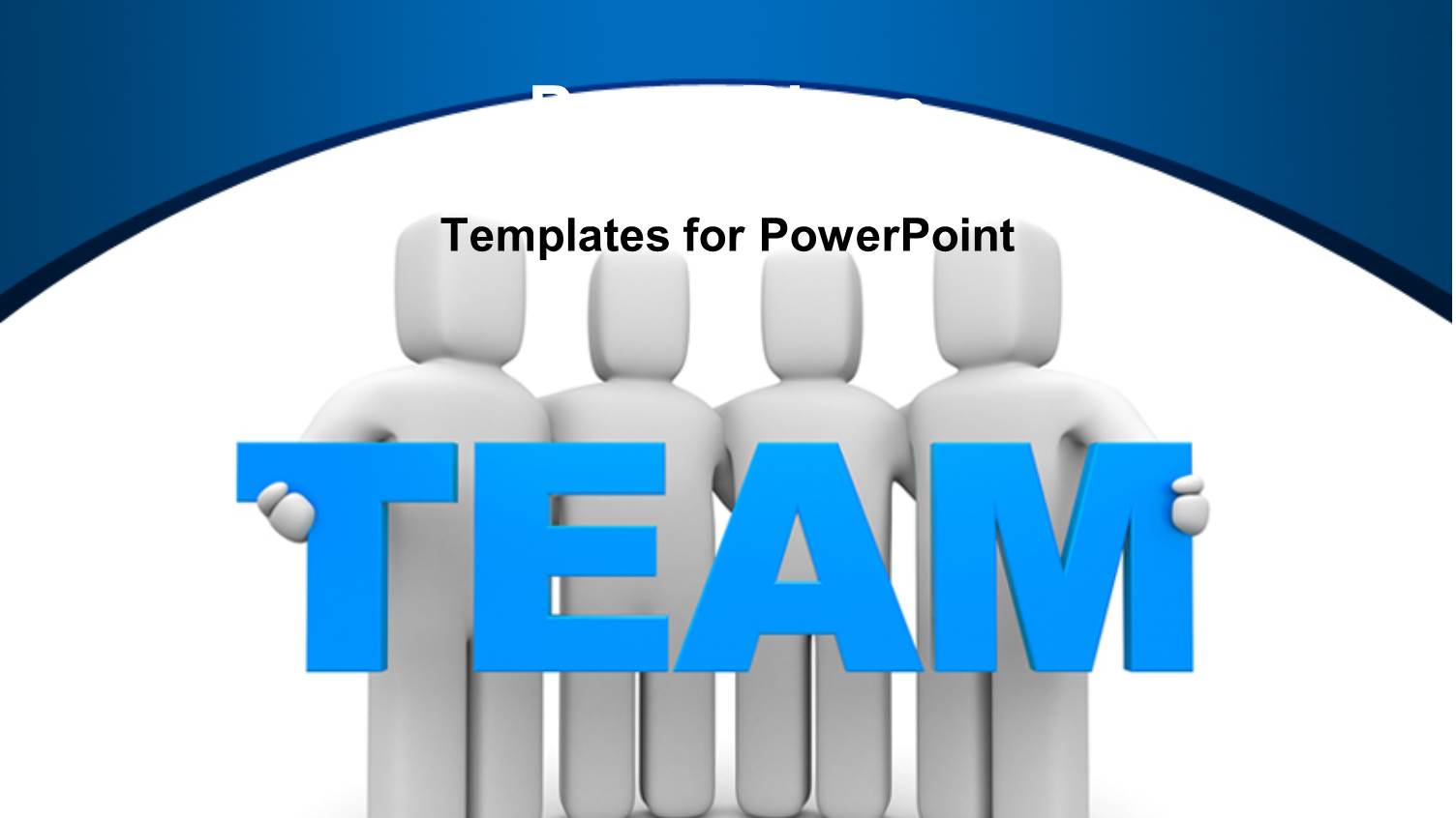 Team of Four People Carrying Word TEAM Over White Background