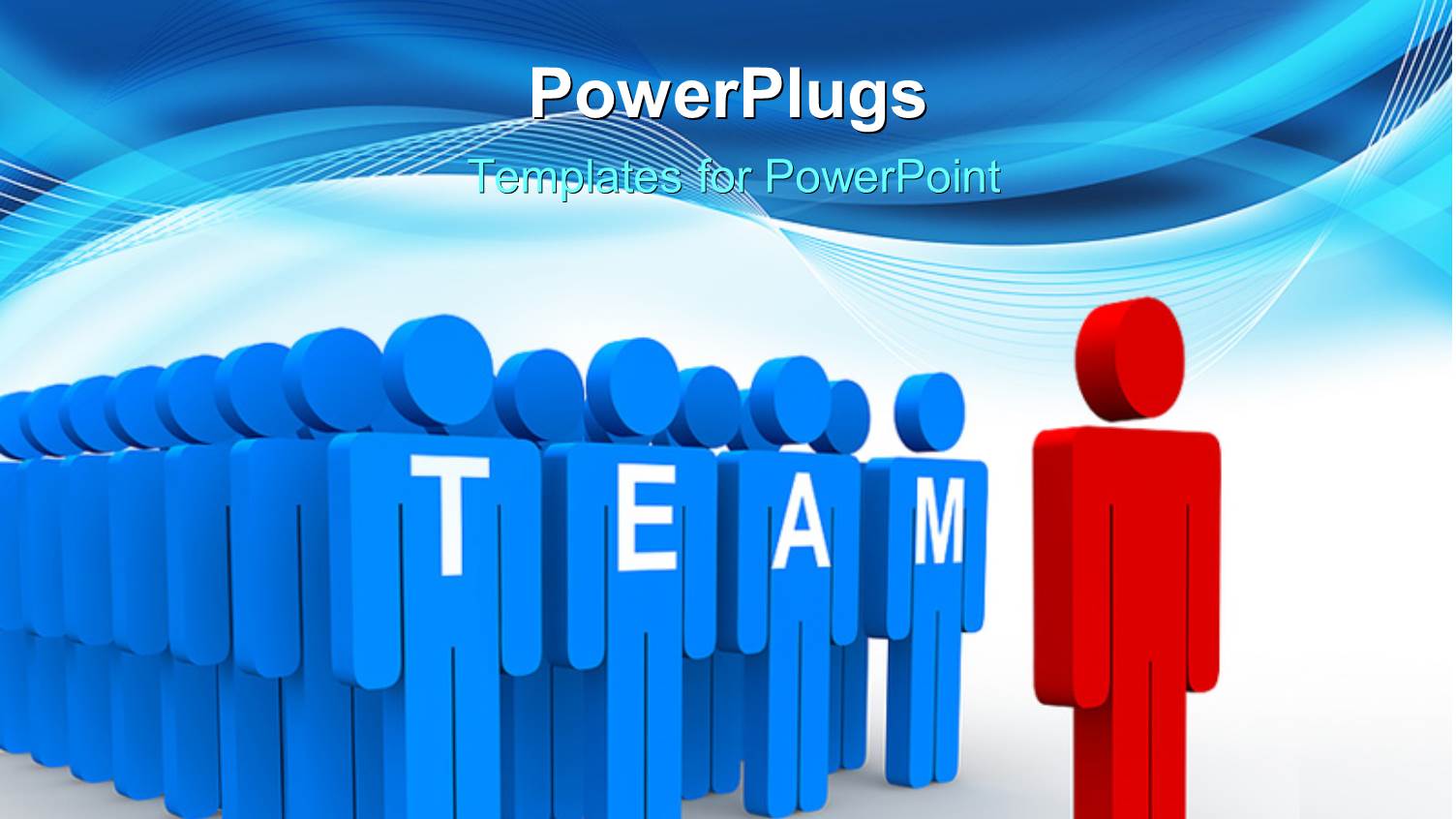 a Team with a Leader and Bluish Background