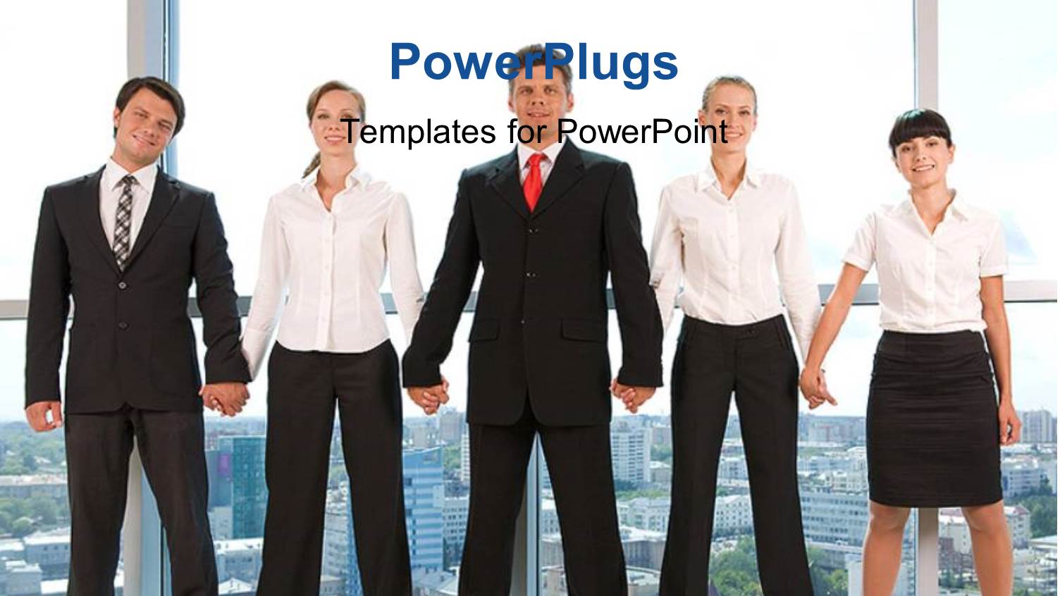 a Team of Professionals with Office in Background