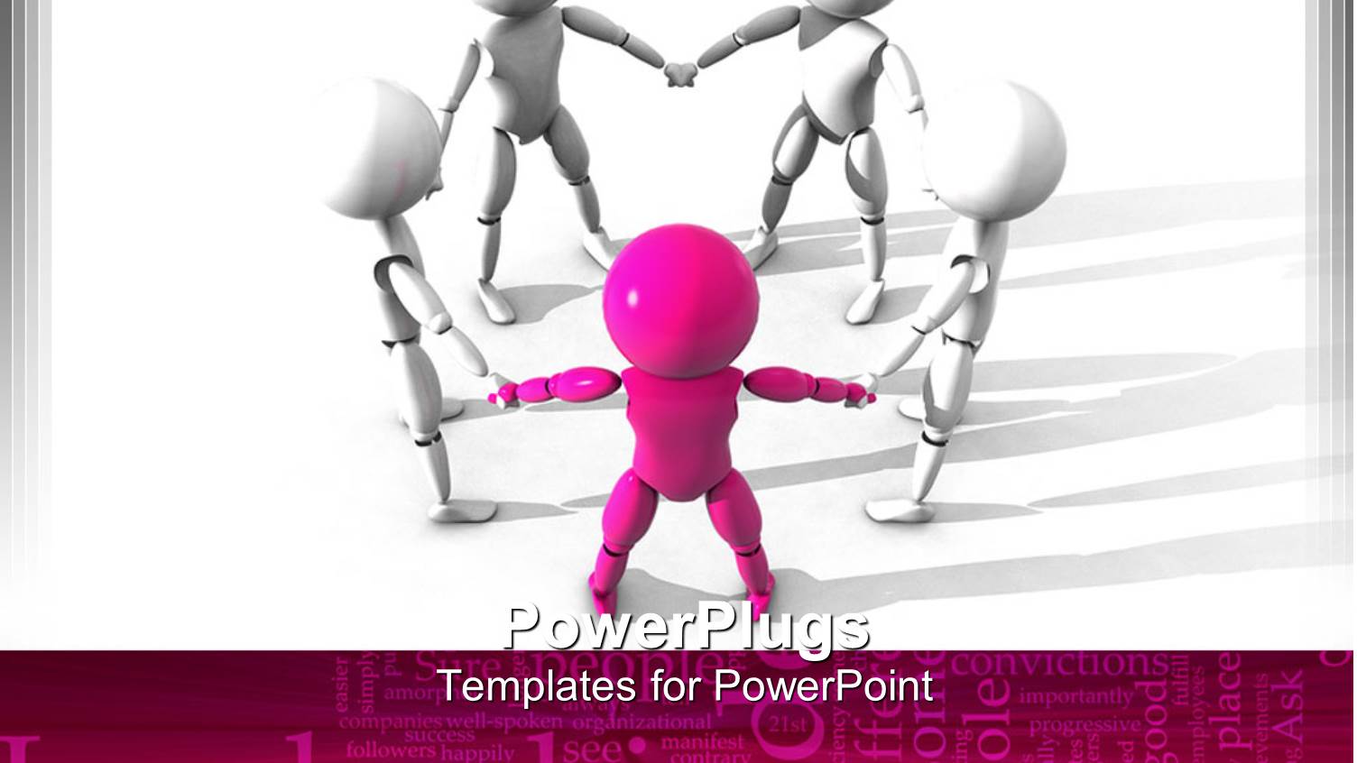 a Team of Robots Holding their Hands Together with Text at the Bottom