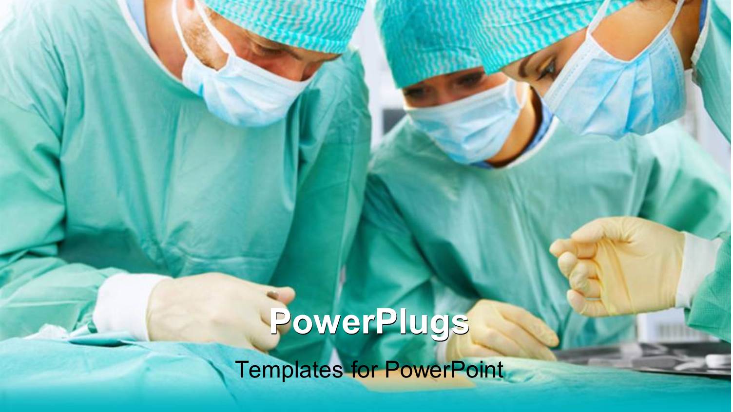 a Team of Three Surgeons Performing an Operation on a Patient