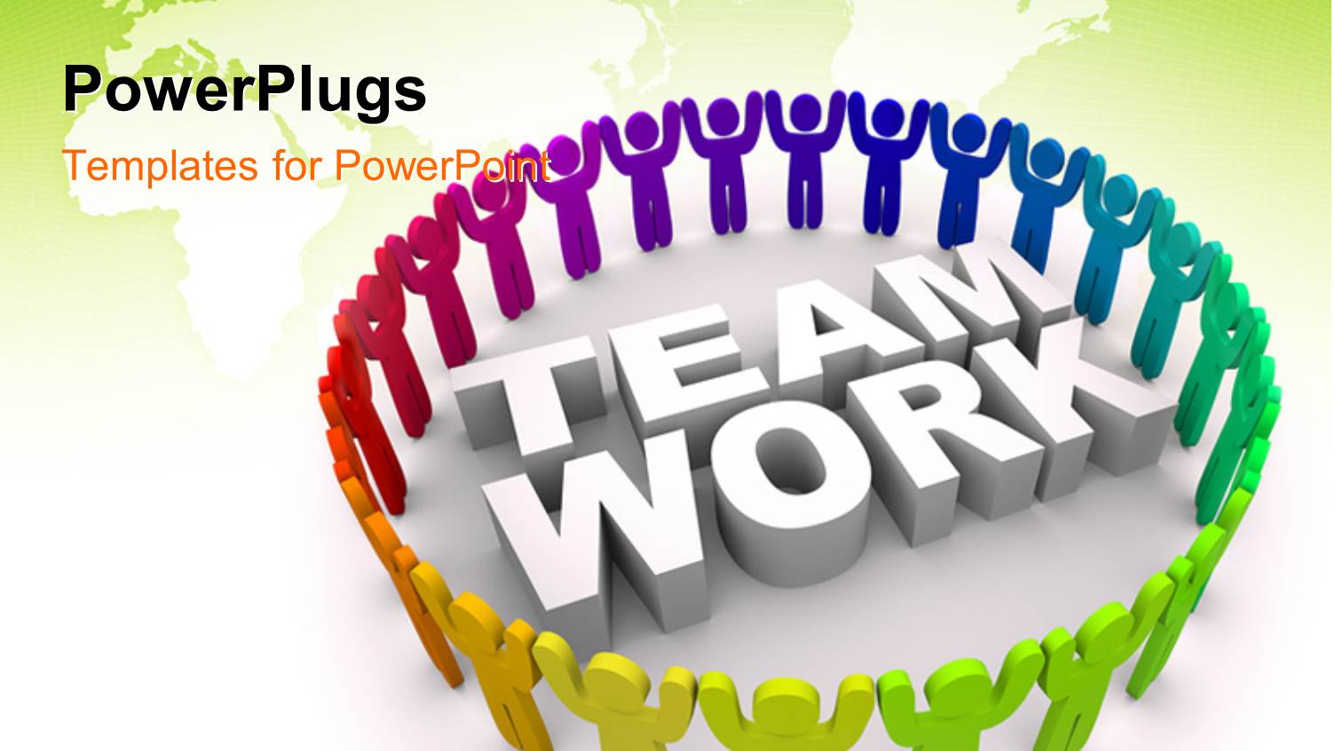 Team Work Concept Using People of Various Colors Holding Hand with Map