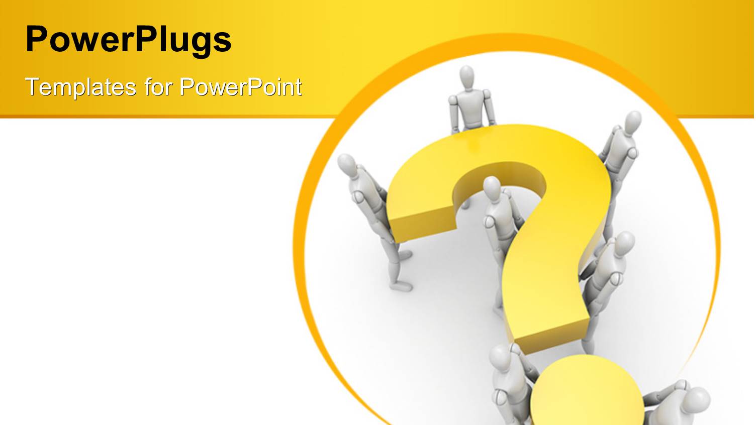 Teamwork as 3D Men Collectively Carry large Question Mark Symbol