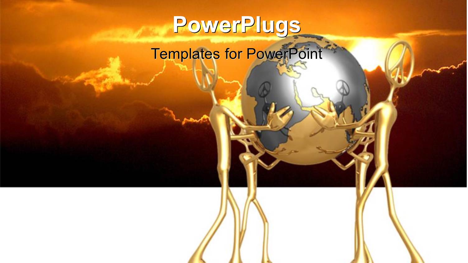 Teamwork Depiction with Gold Plated Men Carrying Globe in Hand