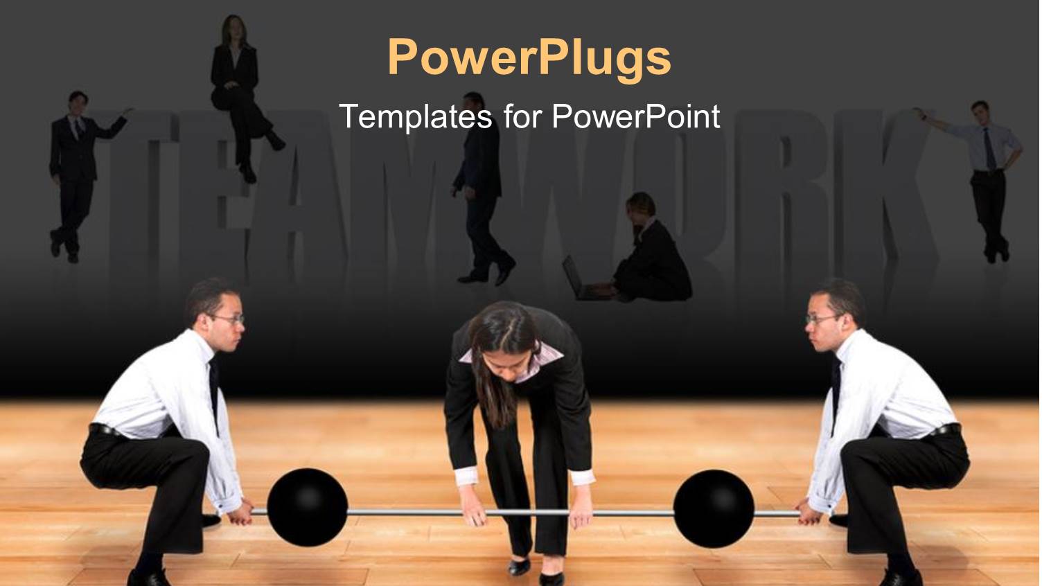 Teamwork Depiction as Team Members Join Hands to Lift Weight