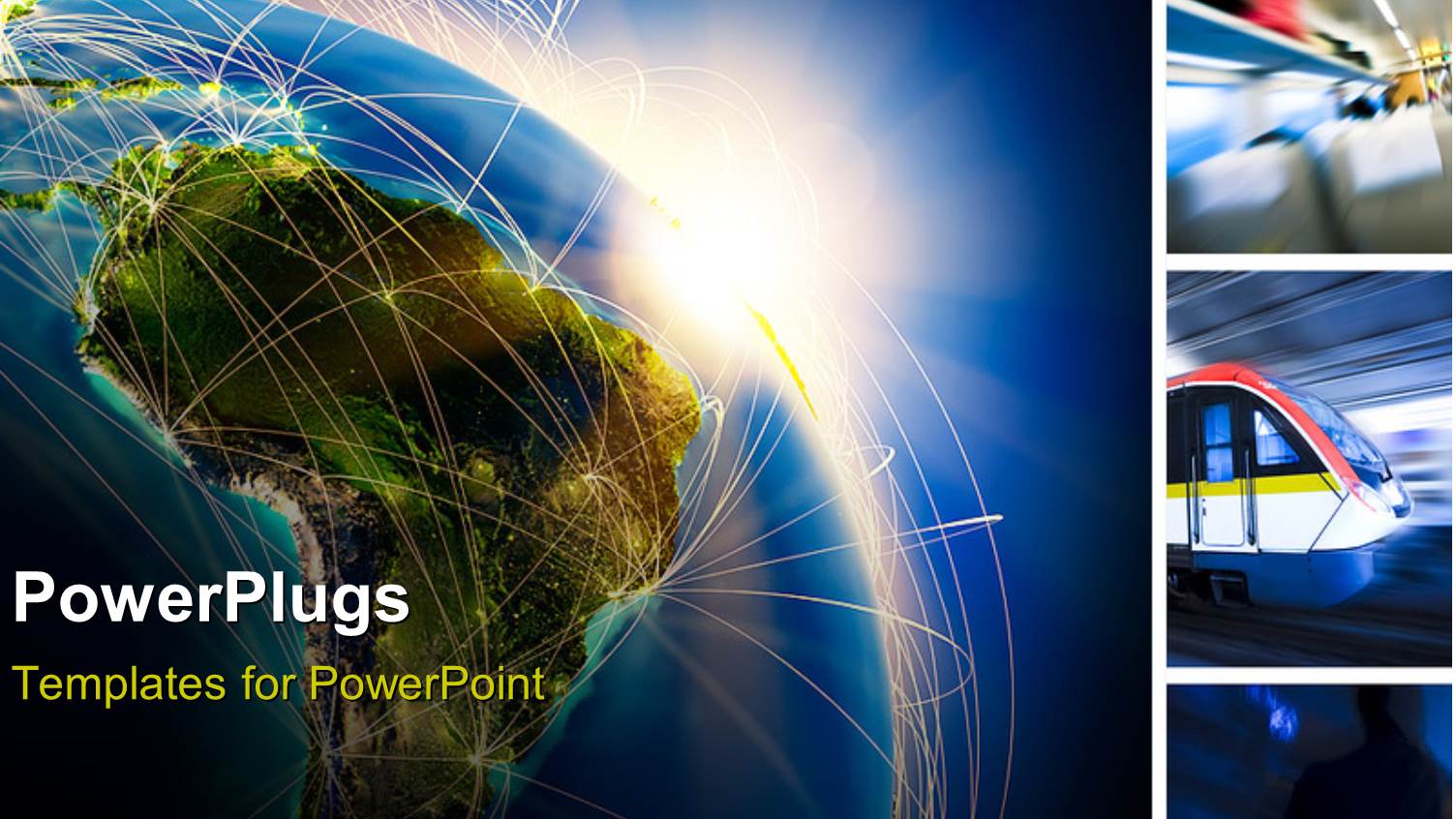 a Technological View of the Earth with Bluish Background