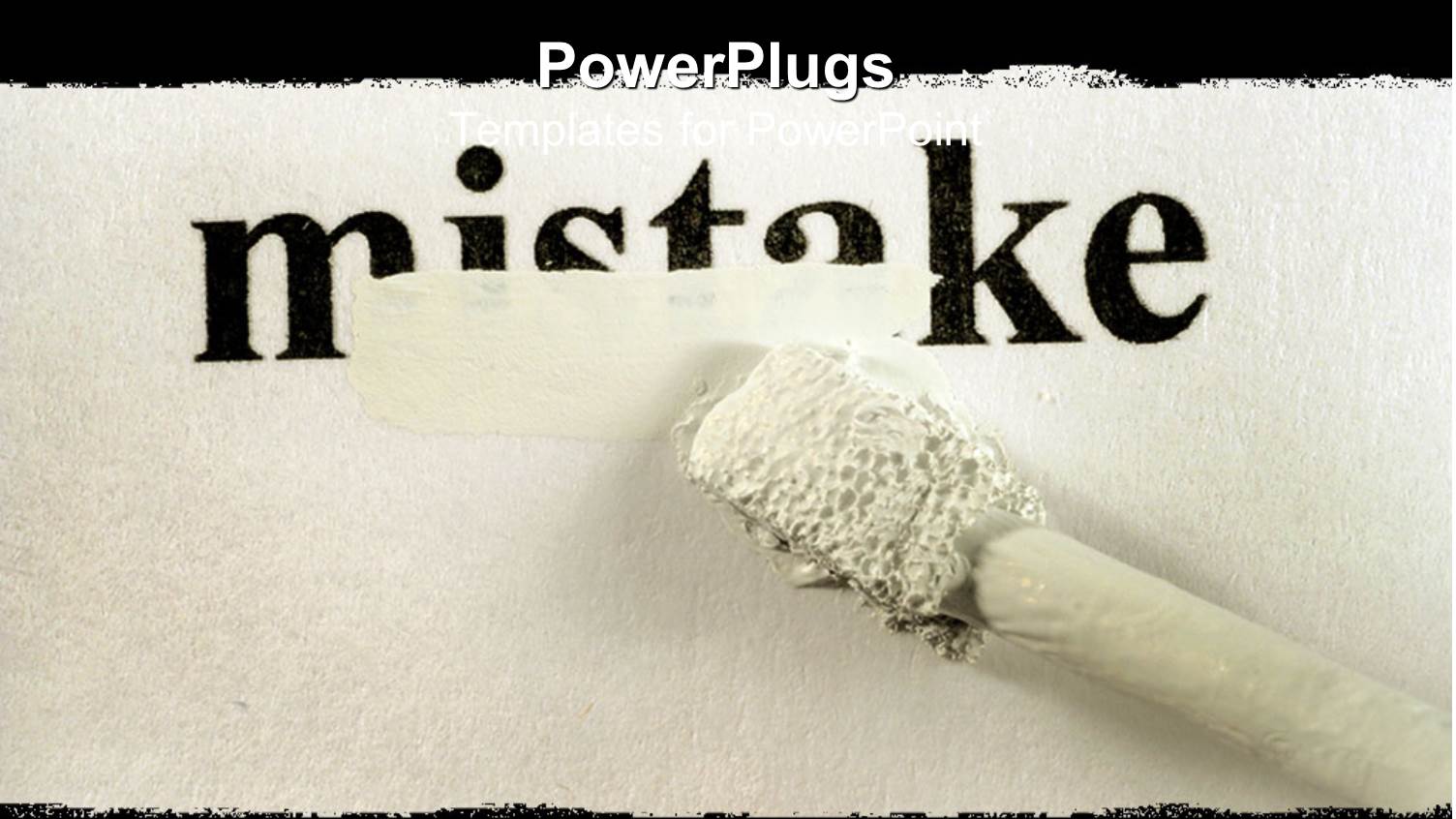 Text 'Mistake' Written with Correcting Fluid Trying to Block Out the Mistake