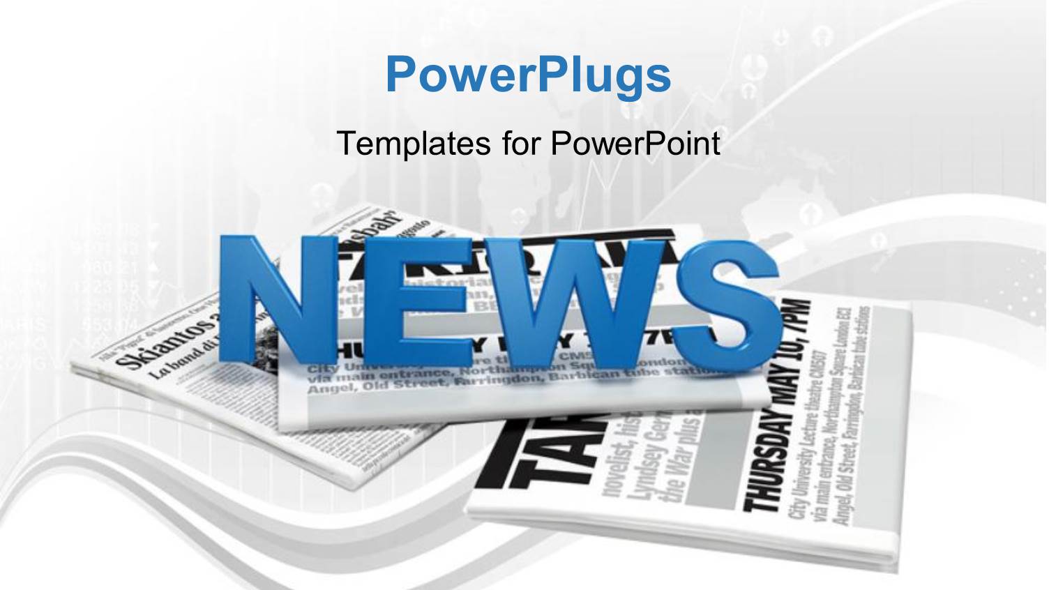 Text News on a Bunch of Newspaper with Map and Digital Artwork in Background