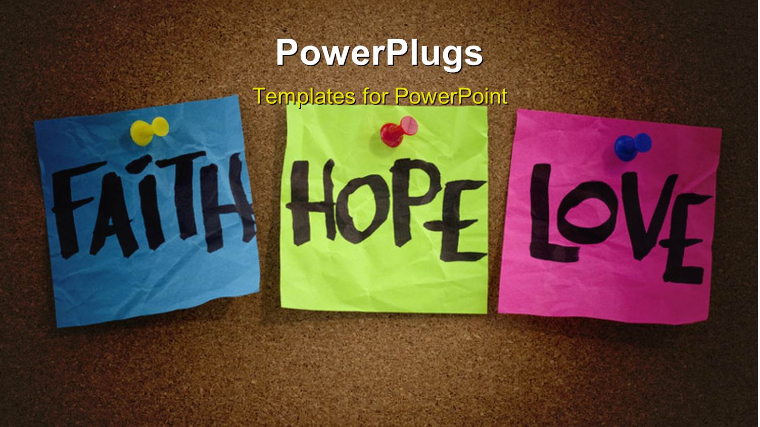 Textured Background and Colorful Clip-no's with Keywords like Faith, Hope and Love