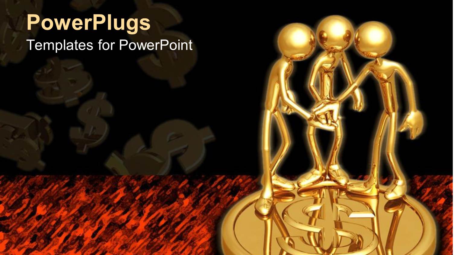 Thre 3D Human Characters Standing on a large Gold Coin