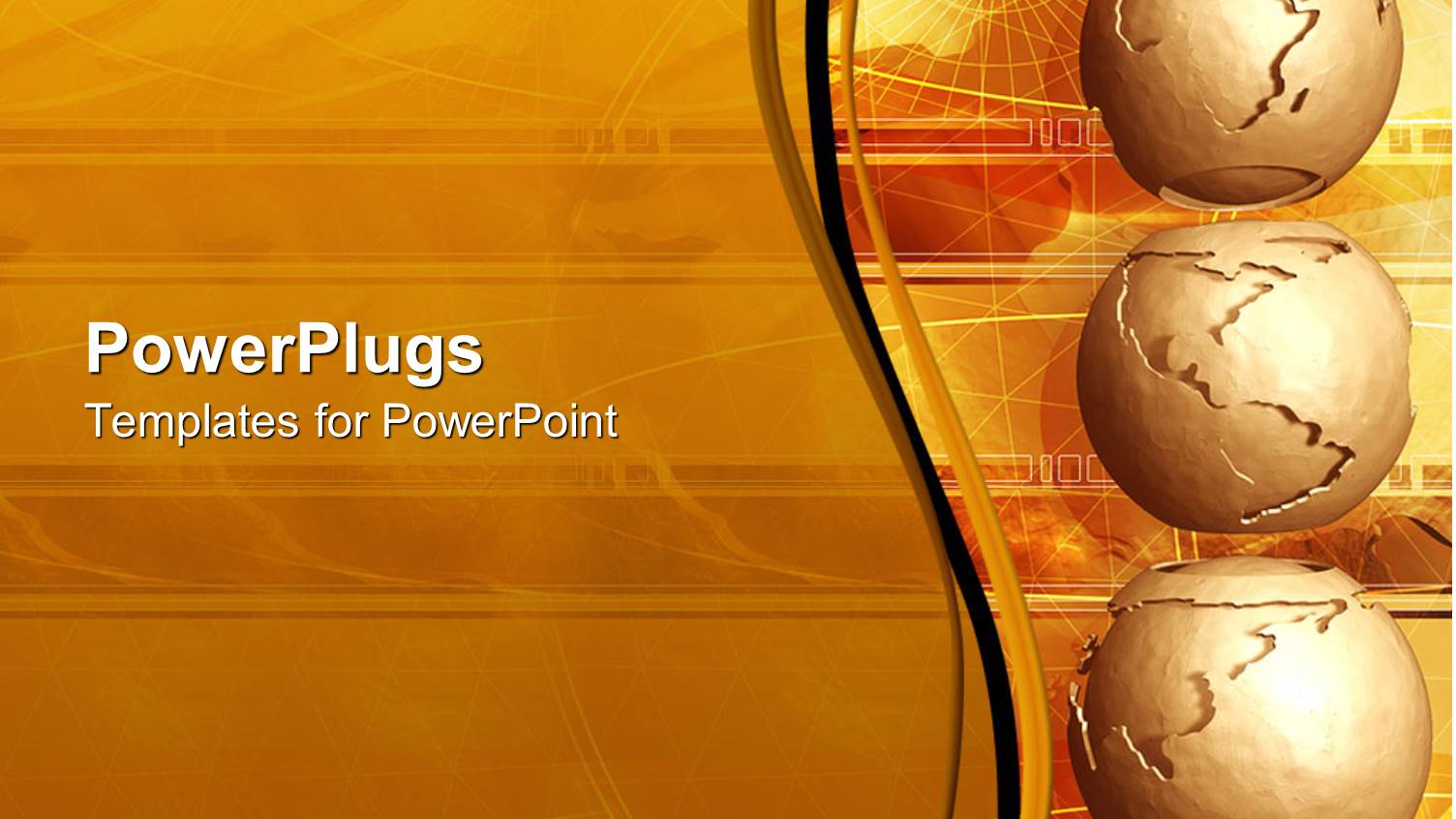 Three 3D Brown Clay Earth Globes in Yellow Background