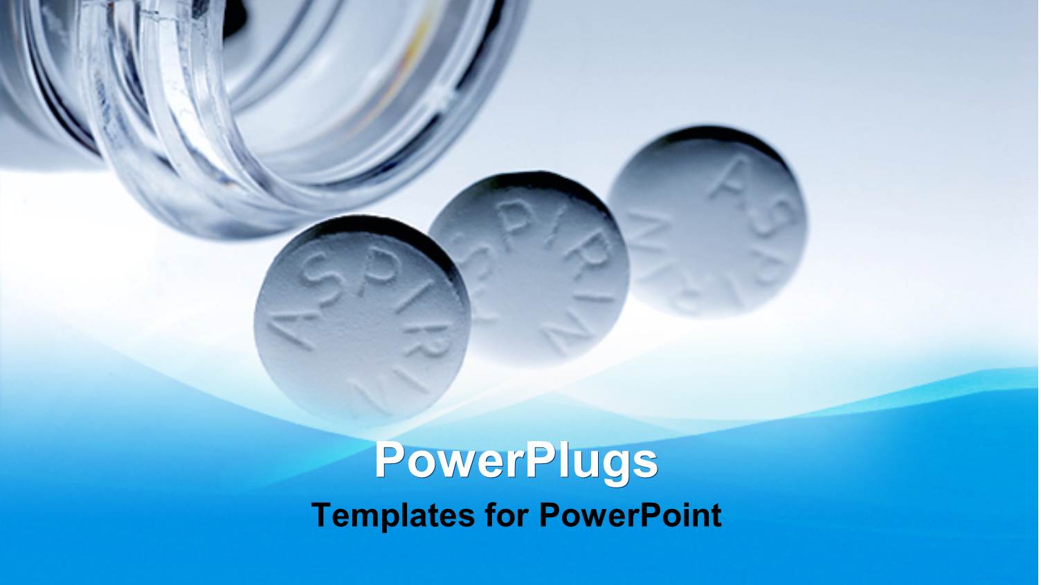 Three Aspirin Pills Falling Out of Glass Bottle