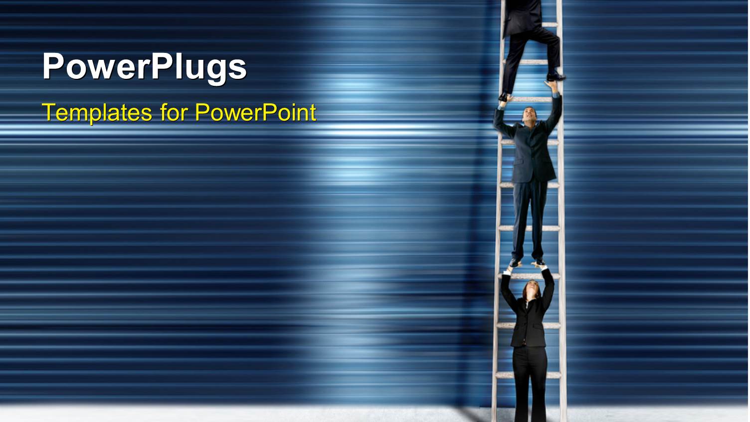 Three Business Men Trying to get to the Top of a Ladder