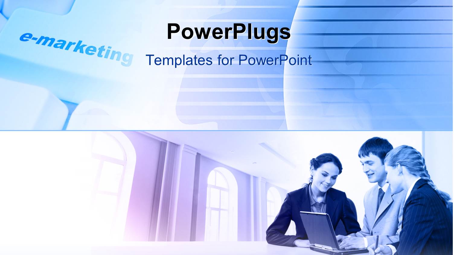 Three Business People with a Laptop Having a Meeting