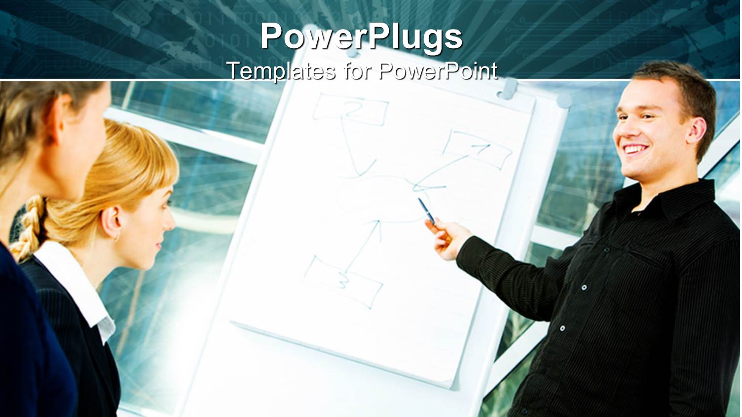 Three Business People Smiling and Having a Business Meeting