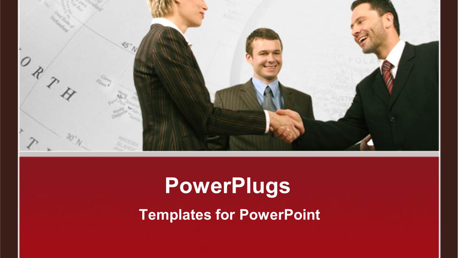 Three Business Smiling and Shaking Hands in an Office Setting