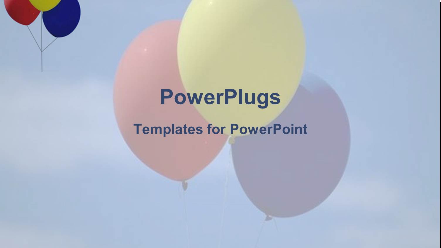 Three Colorful Balloons in the Air with Bluish Background