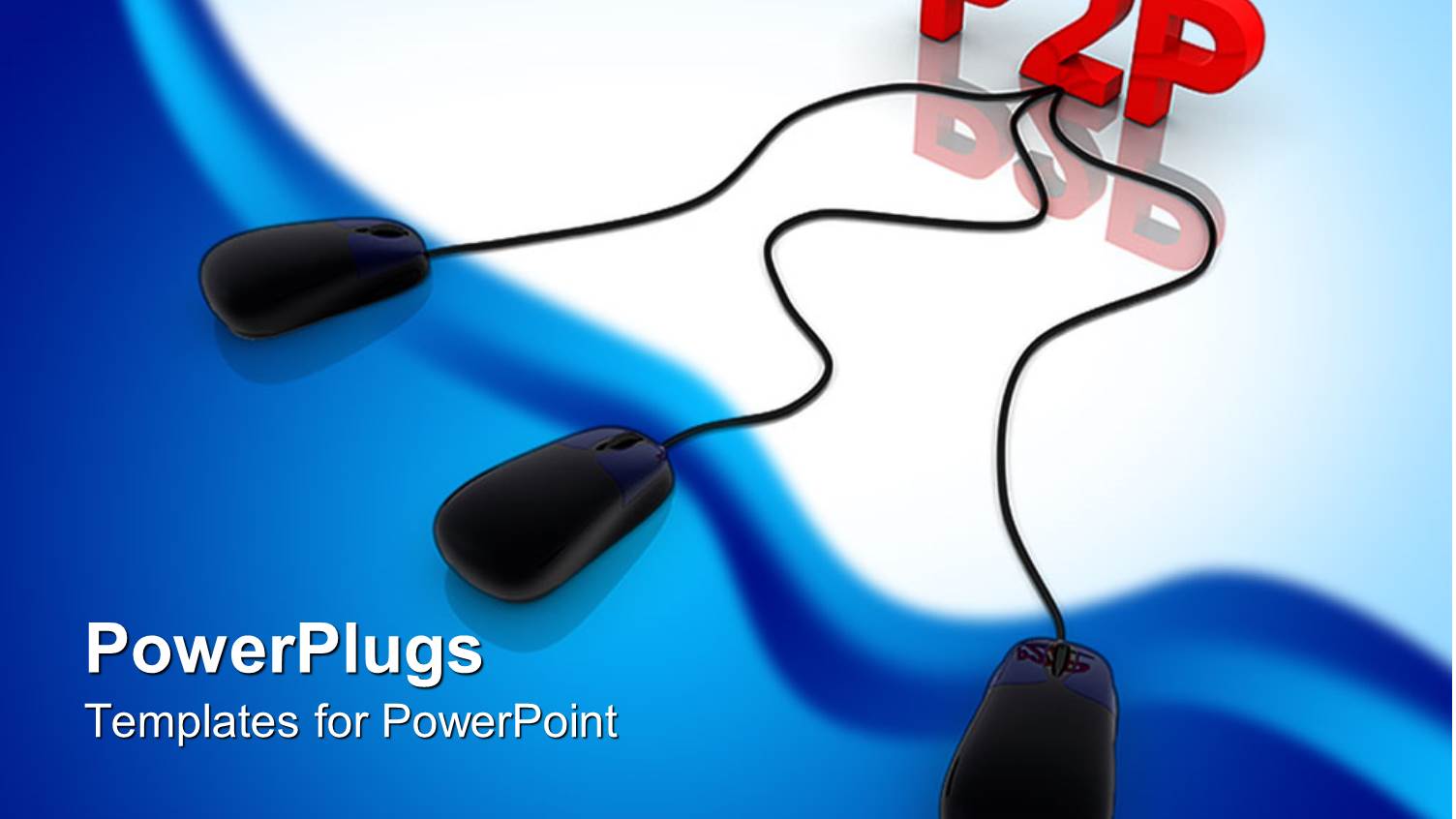 Three Computer Mouse Devices Connected to PEER to PEER Text 