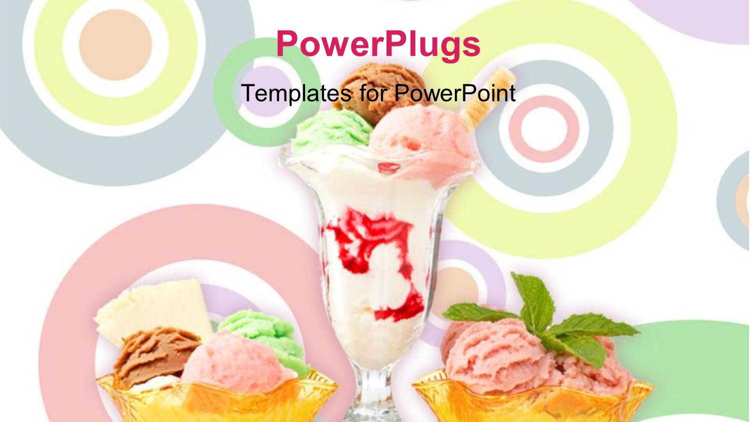 Three Delicious Multi Flavor Ice Cream Glasses