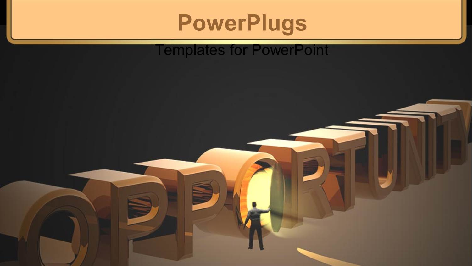 Three Dimensional Block of Opportunity with Man Opening Door