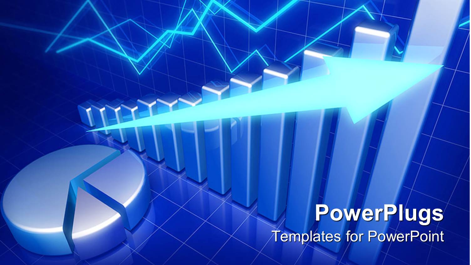 Three Dimensional Business Charts Indicate Consistent Growth