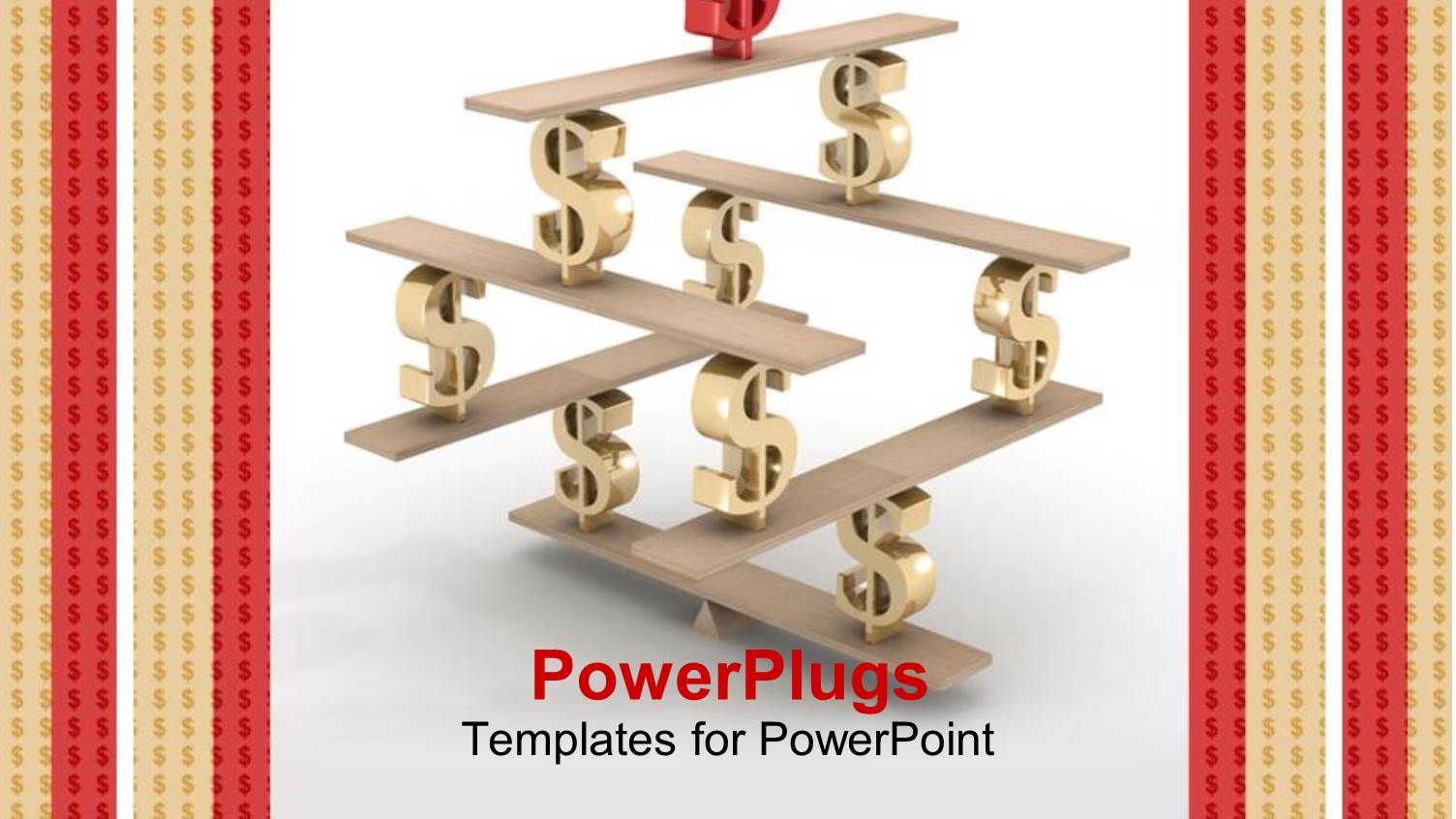 Three Dimensional Dollar Symbols in Stable Equilibrium Showing Financial Stability