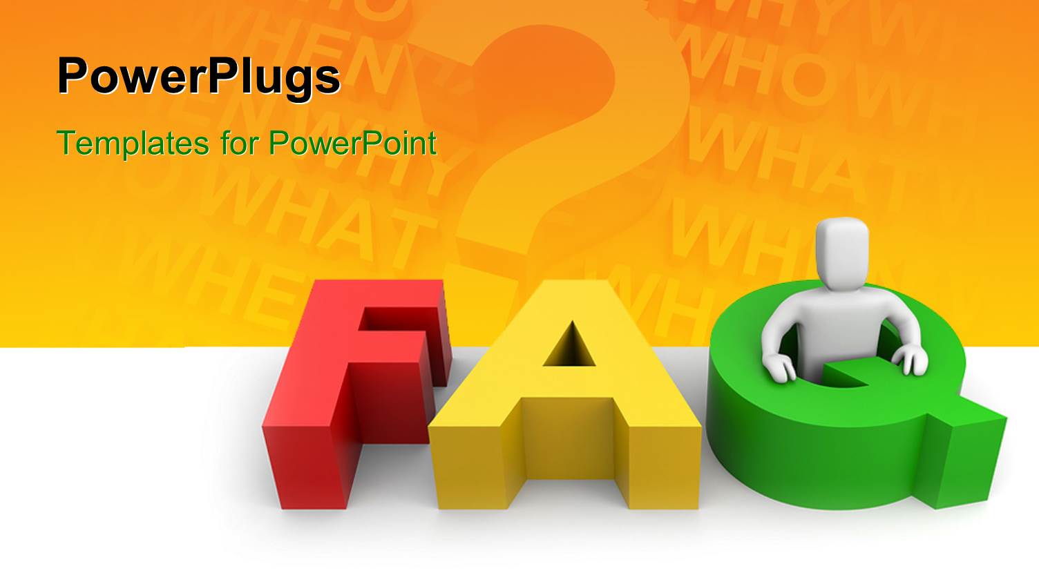 Three Dimensional FAQ with White Figure on Question Background