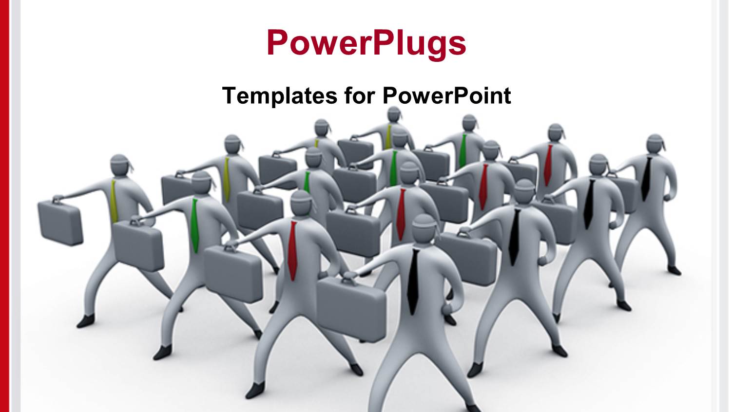 Three Dimensional Men with Tie and Briefcases Stand in Fighting Position