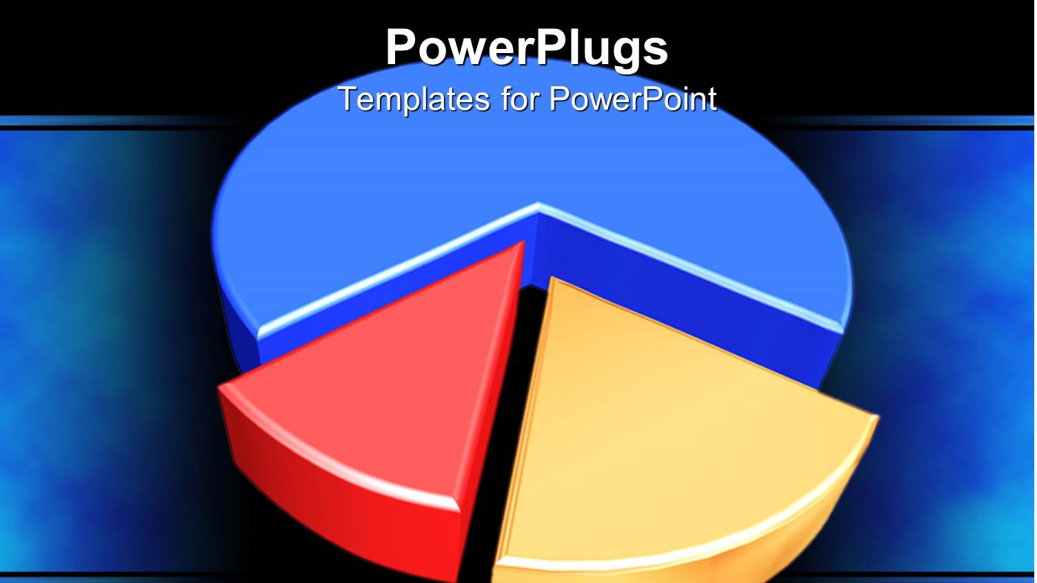 Three Dimensional Pie Graph in Blue, Red, and Yellow