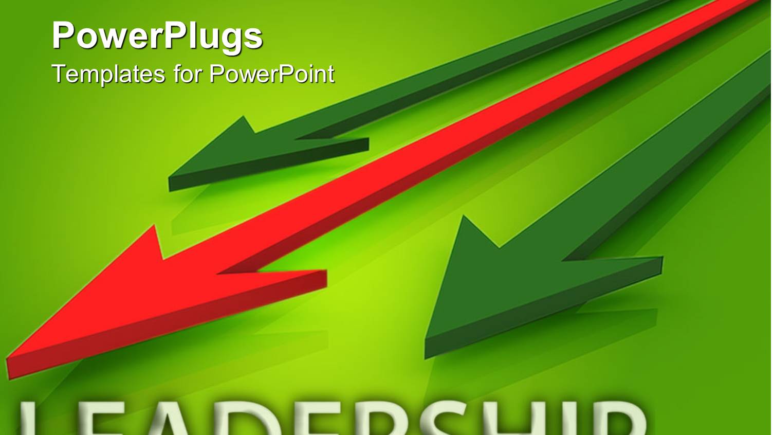 Three Dimensional Red Arrow Leading Two Green Arrows